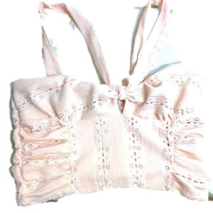 Urban Romantics Lace Keyhole Crop Top Blush Pink Large